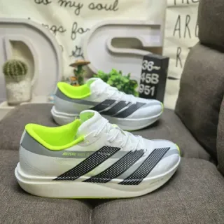 Adidas White Green Low-Profile Racing-Inspired Perforated Three-Stripe Overlay Lifestyle Sneakers