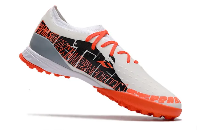 Adidas Sapatos Brancos Laranja Low-Cut Upper Sintético Malha Turf Soccer Shoes 2