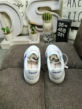 Adidas White Red Blue Three-Stripe Lifestyle Sneakers 8