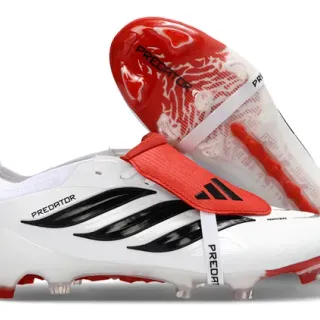 Adidas White Red Low-Cut Bootie Silhouette Transparent Heel Cage Firm-Ground Soccer Shoes