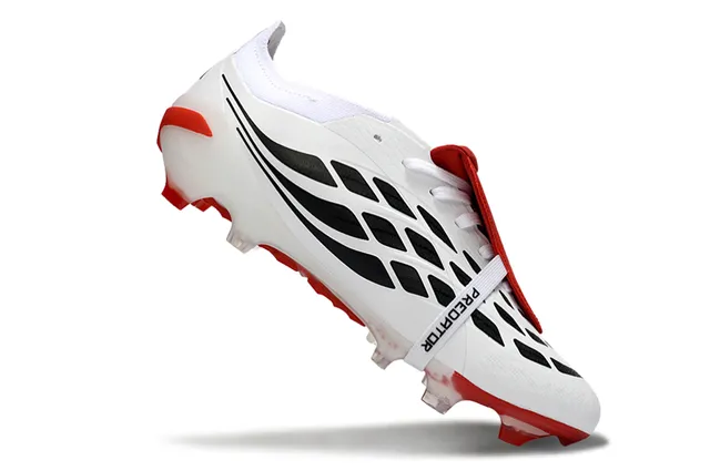 Adidas White Red Low-Cut Bootie Silhouette Transparent Heel Cage Firm-Ground Soccer Shoes 2