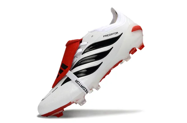 Adidas White Red Low-Cut Bootie Silhouette Transparent Heel Cage Firm-Ground Soccer Shoes 3