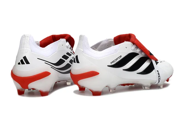 Adidas White Red Low-Cut Bootie Silhouette Transparent Heel Cage Firm-Ground Soccer Shoes 5