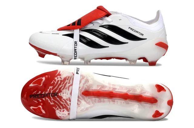 Adidas White Red Low-Cut Bootie Silhouette Transparent Heel Cage Firm-Ground Soccer Shoes 6