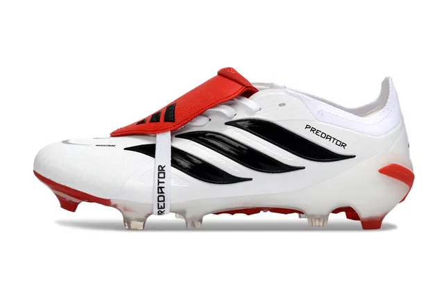 Adidas White Red Low-Cut Bootie Silhouette Transparent Heel Cage Firm-Ground Soccer Shoes 7