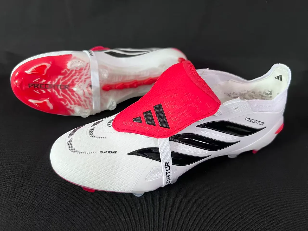 Adidas White Red Low-Cut Bootie Silhouette Transparent Heel Cage Firm-Ground Soccer Shoes 19