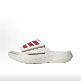 अडिडास सफेद लाल molded monolithic sole तीन पट्टी पट्टा चप्पल