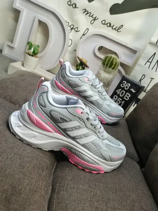 Adidas White Red Oversized Sole Mesh And Synthetic Overlay Construction Chunky Sneakers 9