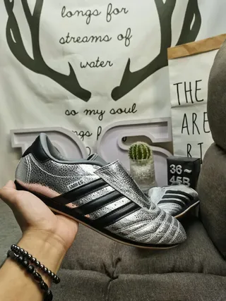 Adidas White Silver Low-Top Leather Upper Lifestyle Sneakers 5