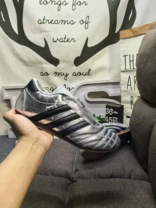 Adidas White Silver Low-Top Quilted Toe Cap Lifestyle Sneakers 5