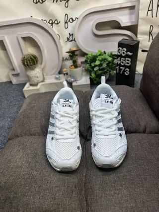 Adidas White Silver Mesh Upper Three-Stripe Overlay Lifestyle Sneakers 10