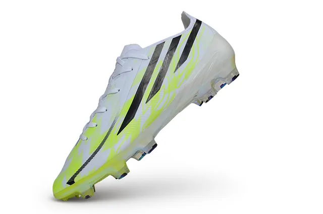 Adidas White Yellow Low-Cut Synthetic Upper Asymmetric Lacing Firm-Ground Soccer Shoes 3