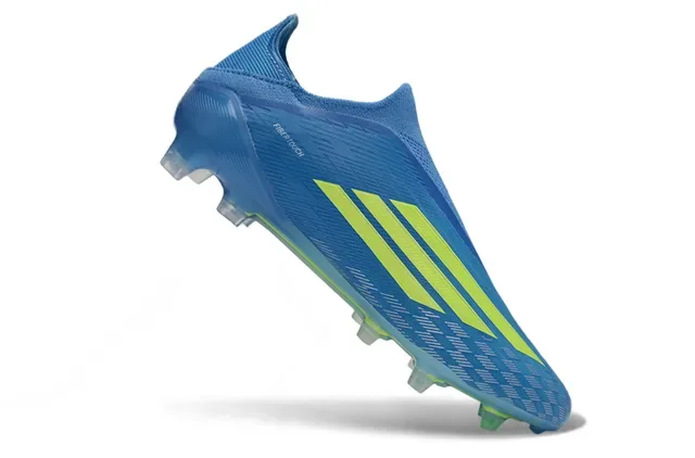 Adidas X Speedflow Bleu et Jaune Néon Chaussures de football pour sol ferme 2
