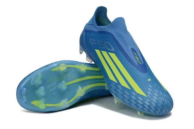 Adidas X Speedflow Bleu et Jaune Néon Chaussures de football pour sol ferme 4