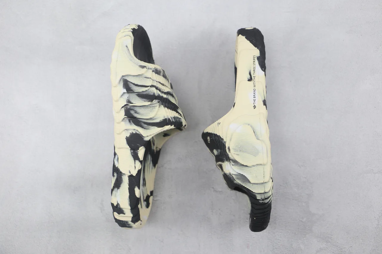Adidas Yeezy Slide Marbled Black and Cream Slippers 2