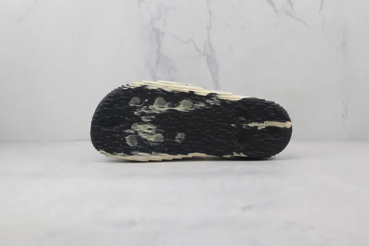 Adidas Yeezy Slide Marbled Black and Cream Slippers 8