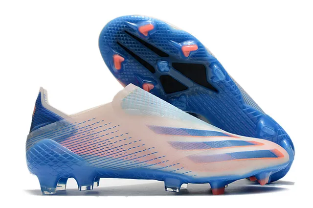 Adidas Chaussures de football Jaune Bleu Bas Collet chaussette Iridescent Holographique Plaque de semelle Sol ferme 3