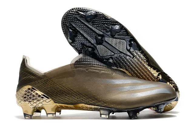 Adidas Chaussures de football Jaune Bleu Bas Collet chaussette Iridescent Holographique Plaque de semelle Sol ferme 7