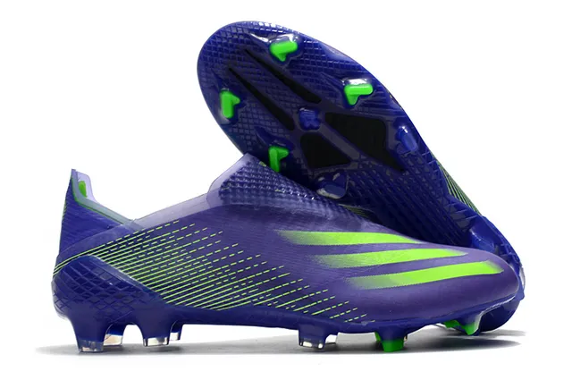 Adidas Chaussures de football Jaune Bleu Bas Collet chaussette Iridescent Holographique Plaque de semelle Sol ferme 8