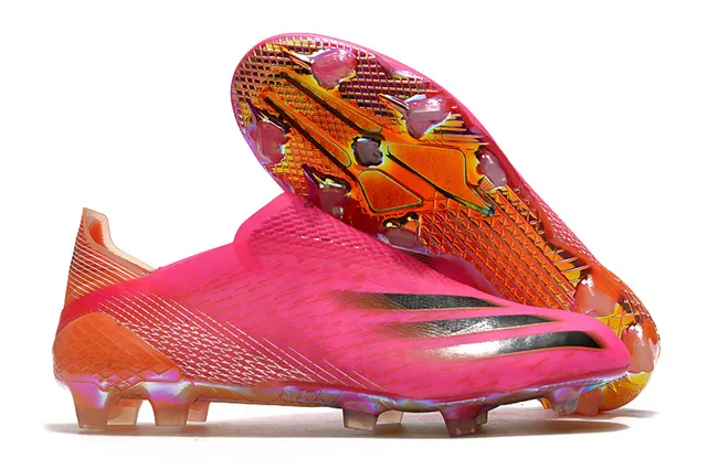 Adidas Chaussures de football Jaune Bleu Bas Collet chaussette Iridescent Holographique Plaque de semelle Sol ferme 12