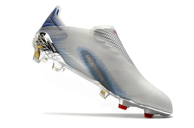 Adidas Chaussures de football Jaune Bleu Bas Collet chaussette Iridescent Holographique Plaque de semelle Sol ferme 21