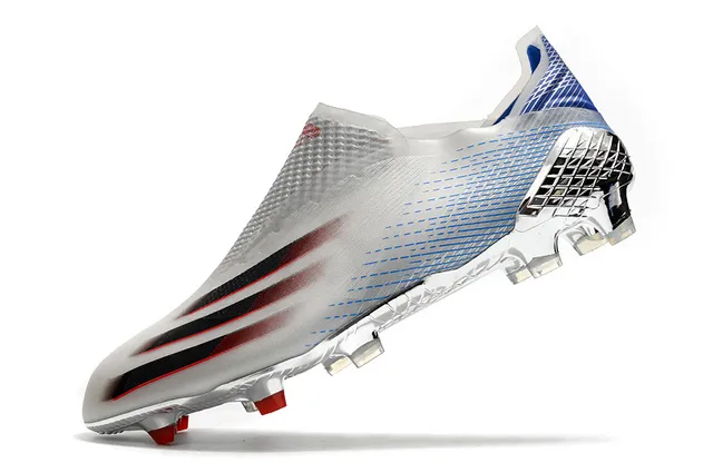Adidas Chaussures de football Jaune Bleu Bas Collet chaussette Iridescent Holographique Plaque de semelle Sol ferme 22
