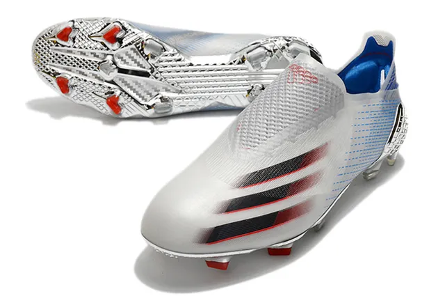 Adidas Chaussures de football Jaune Bleu Bas Collet chaussette Iridescent Holographique Plaque de semelle Sol ferme 24
