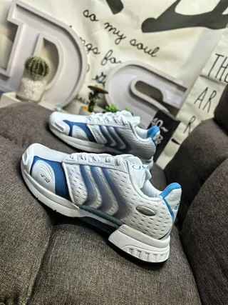 Adidas Jaune Bleu Mesh Perforé Supérieur Trois Rayures Recouvrements Synthétiques Chaussures de Course 7