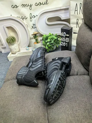 Adidas Jaune Bleu Mesh Perforé Supérieur Trois Rayures Recouvrements Synthétiques Chaussures de Course 16