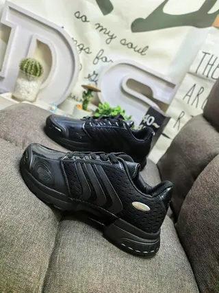 Adidas Jaune Bleu Mesh Perforé Supérieur Trois Rayures Recouvrements Synthétiques Chaussures de Course 17