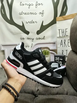 Adidas ZX 750 Black White Red Lifestyle Sneakers 5