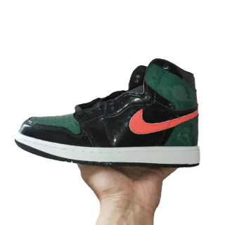 Air Jordan 1 Black Forest Green Orange Basketball Shoes