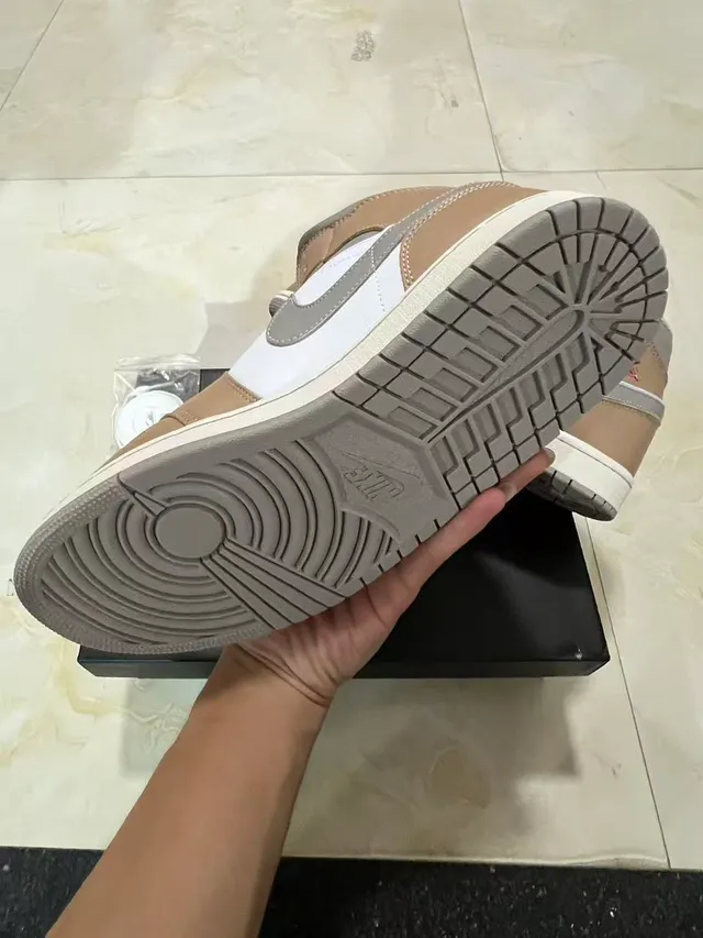 Air Jordan 1 High Beige Gray White Basketball Shoes 6