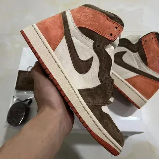 Air Jordan 1 High Suede Terracotta Brown Off-White Tênis de Basquete
