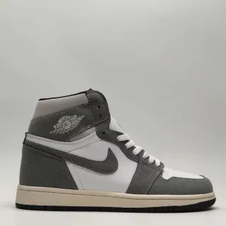 Air Jordan 1 High-Top Gray and White Basketball Shoes