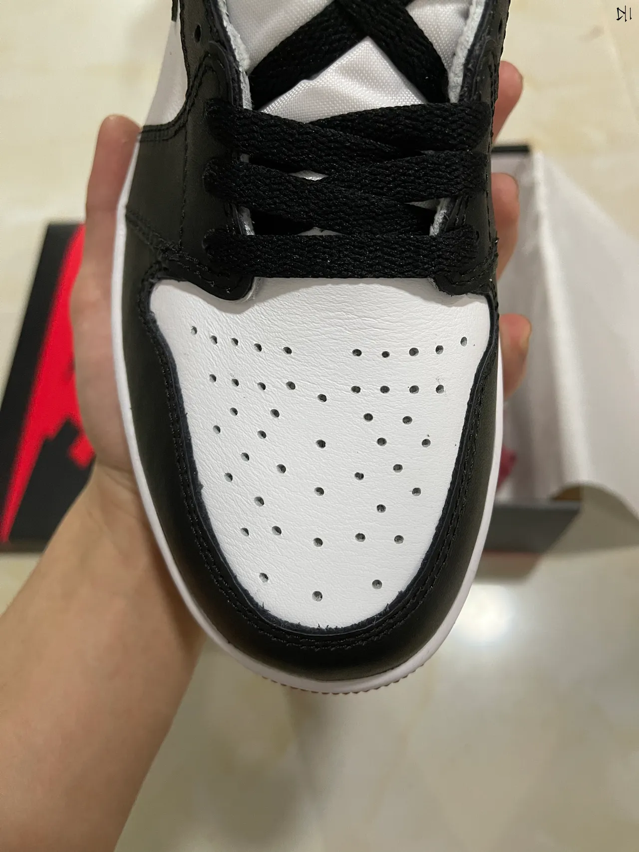 Zapatillas de baloncesto Air Jordan 1 High blanco negro rojo 3