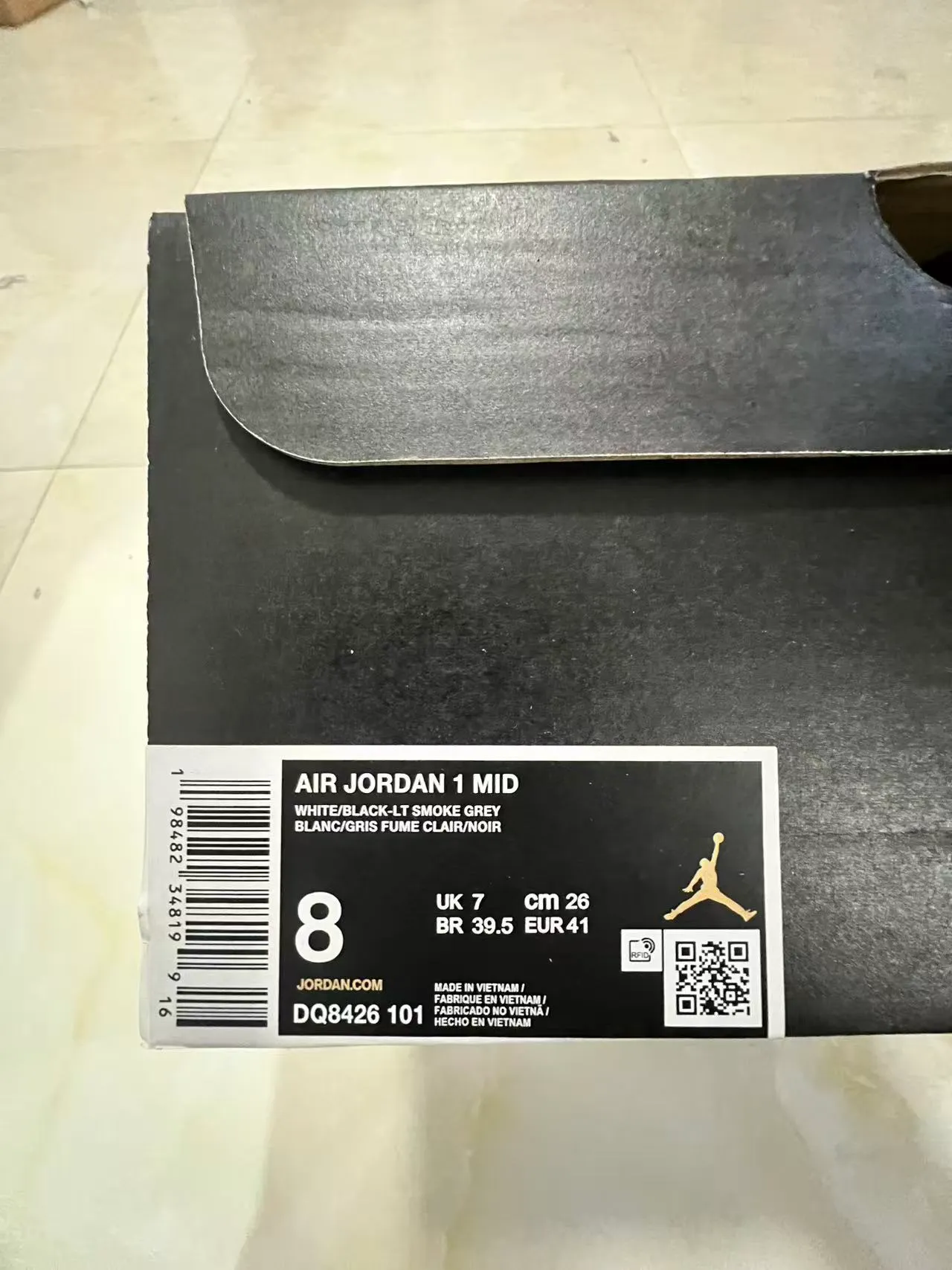 Air Jordan 1 High Wolf Gray Black White Basketball Shoes 10