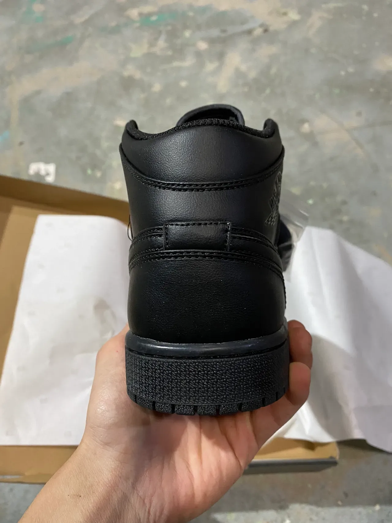 Air Jordan 1 Noir Cuir Chaussures de Basketball Hautes 6