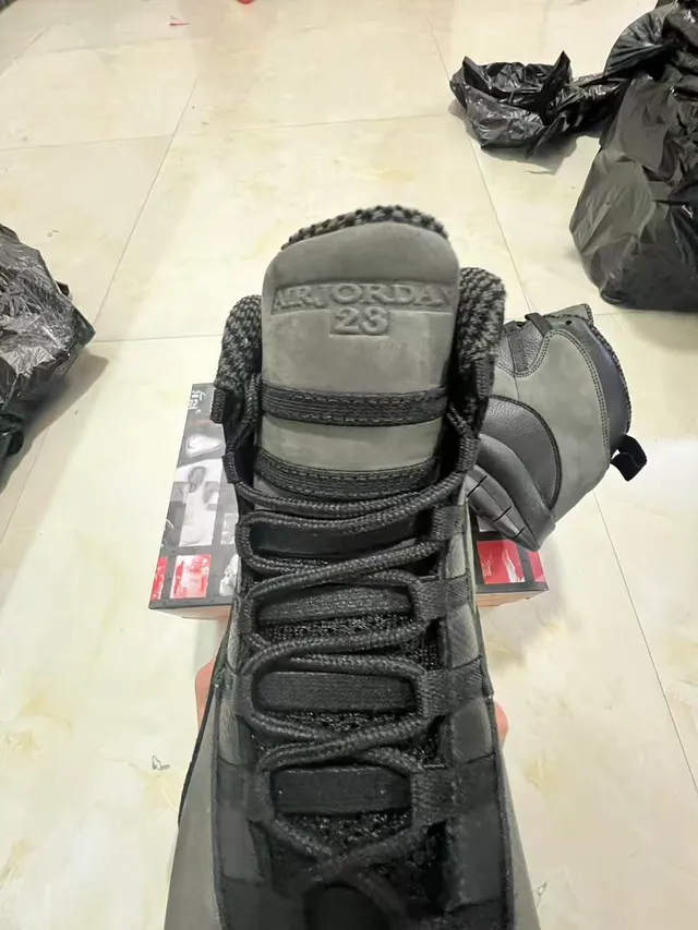 Air Jordan 10 Dark Gray and Black Basketball Shoes 4