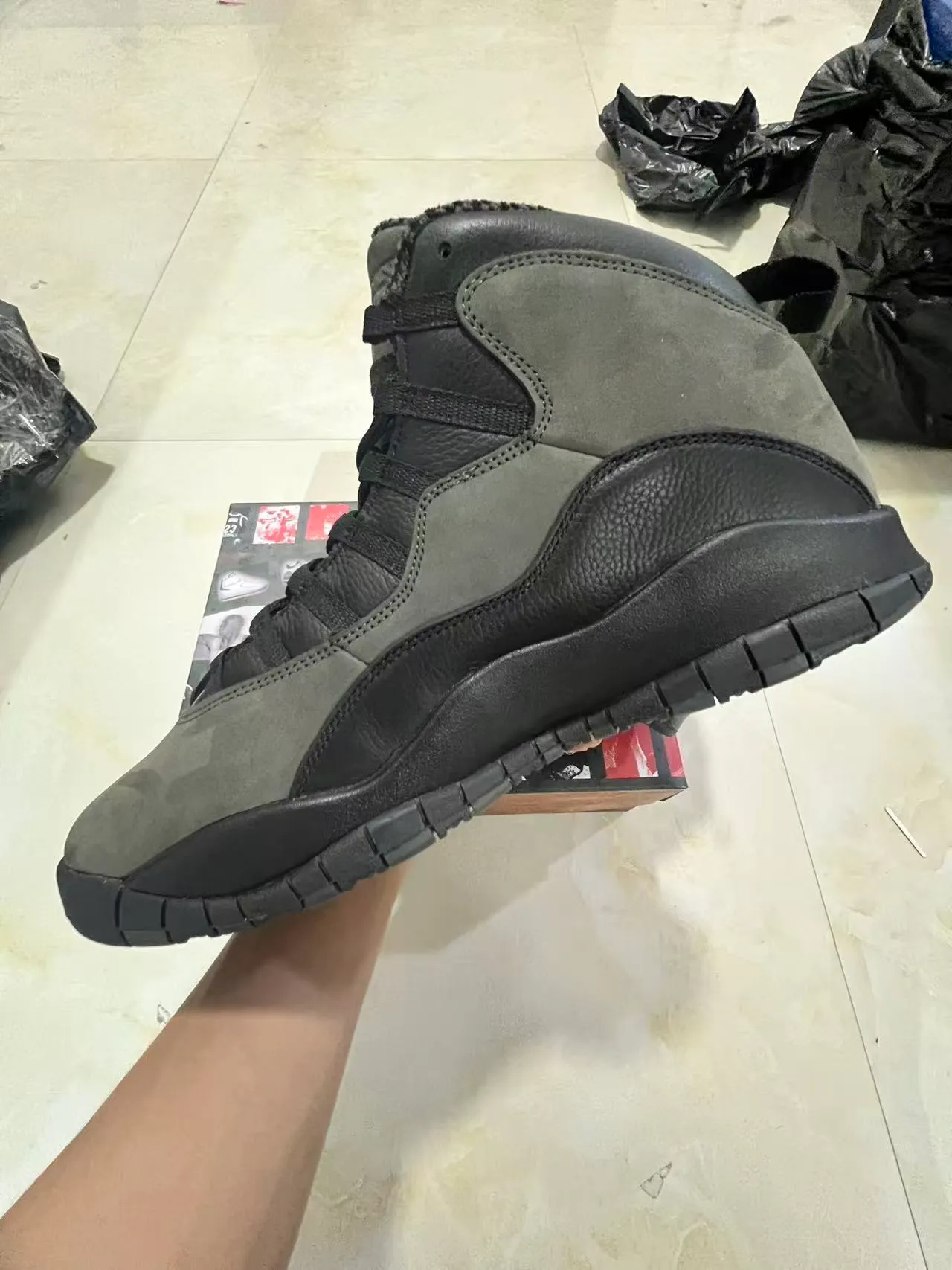 Air Jordan 10 Dark Gray and Black Basketball Shoes 5