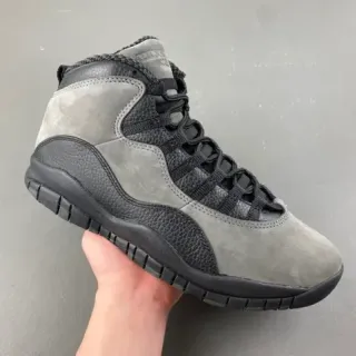 Air Jordan 10 高帮 灰黑 麂皮和皮革 篮球鞋