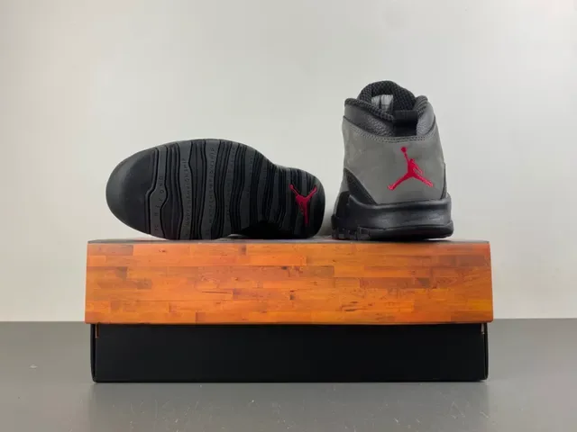Air Jordan 10 High-Top Daim et Cuir Gris Noir Chaussures de Basketball 16