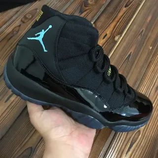 Air Jordan 11 Preto Azul Claro Jumpman Tênis de Basquete
