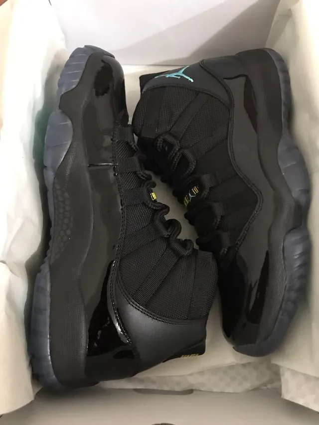 Air Jordan 11 Preto Azul Claro Jumpman Tênis de Basquete 4