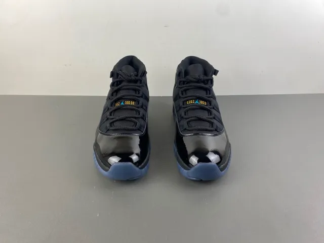 Air Jordan 11 Negro Cuero Patentado Icy Blue Zapatillas de Baloncesto 11