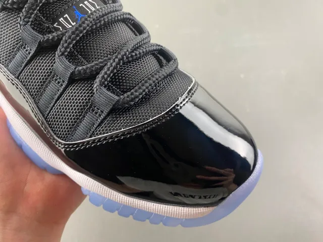 Air Jordan 11 Black White Icy Blue Basketball Shoes 2