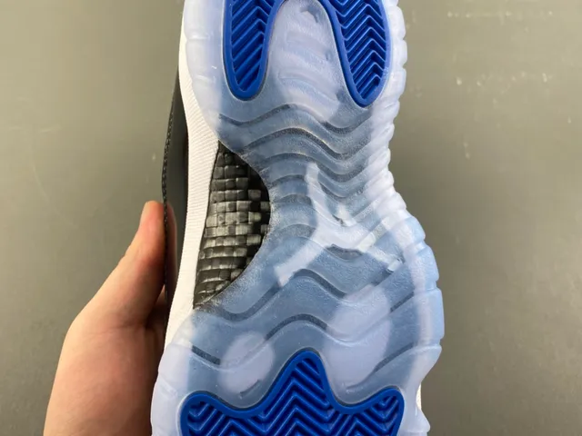 Air Jordan 11 Black White Icy Blue Basketball Shoes 9