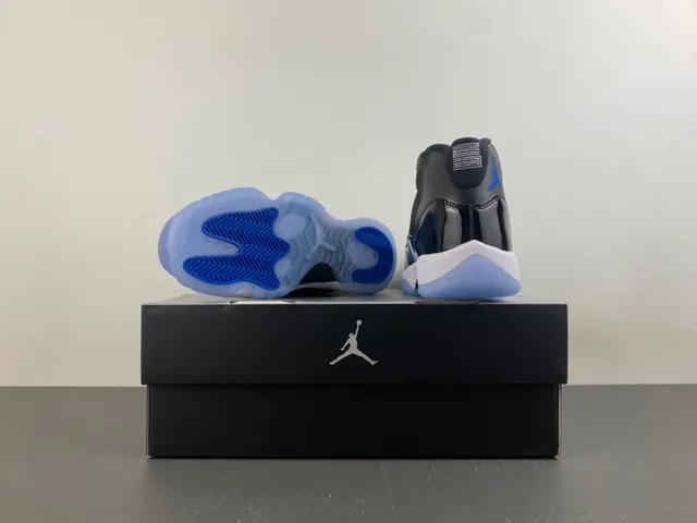 Air Jordan 11 Black White Icy Blue Basketball Shoes 17