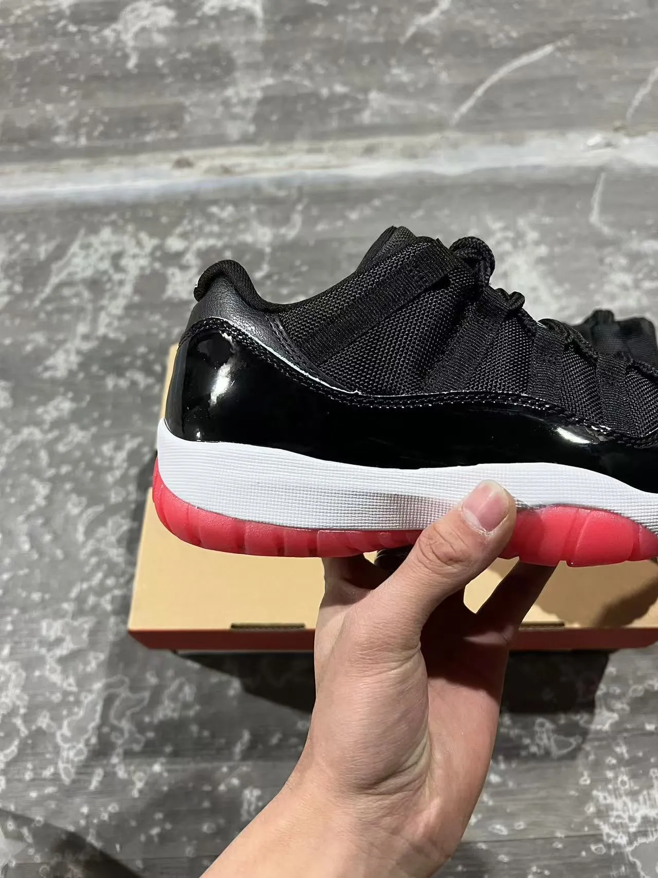 Air Jordan 11 Black White Red Basketball Shoes 7