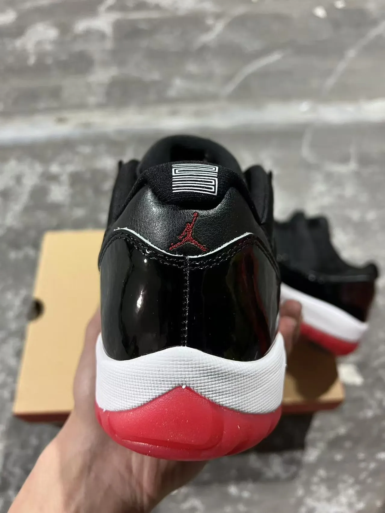 Air Jordan 11 Black White Red Basketball Shoes 8